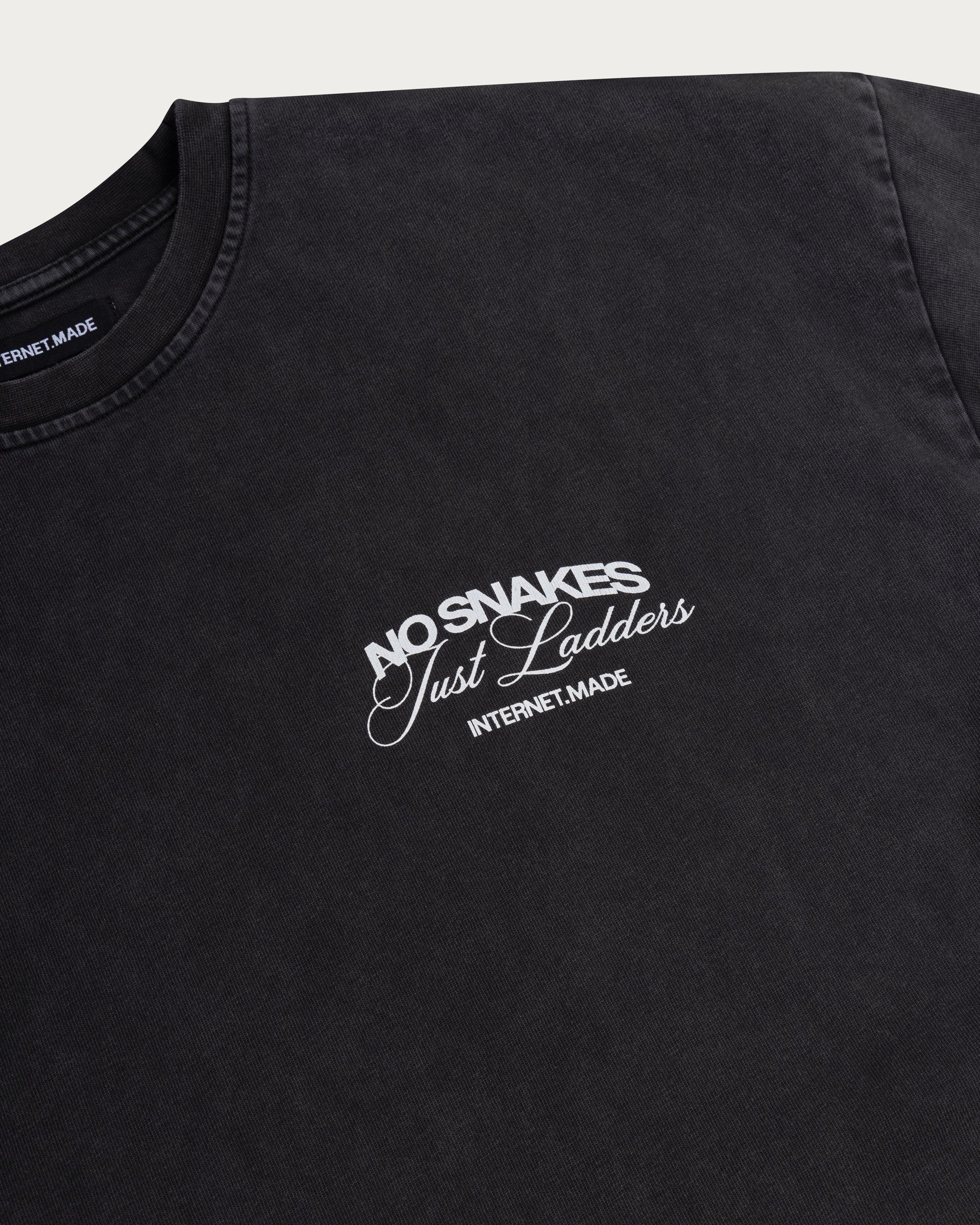 No Snakes Ouroboros T-Shirt / Washed Black