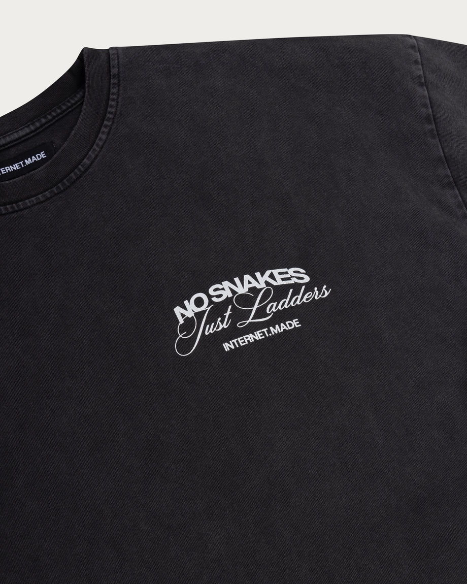 No Snakes Ouroboros T-Shirt / Washed Black