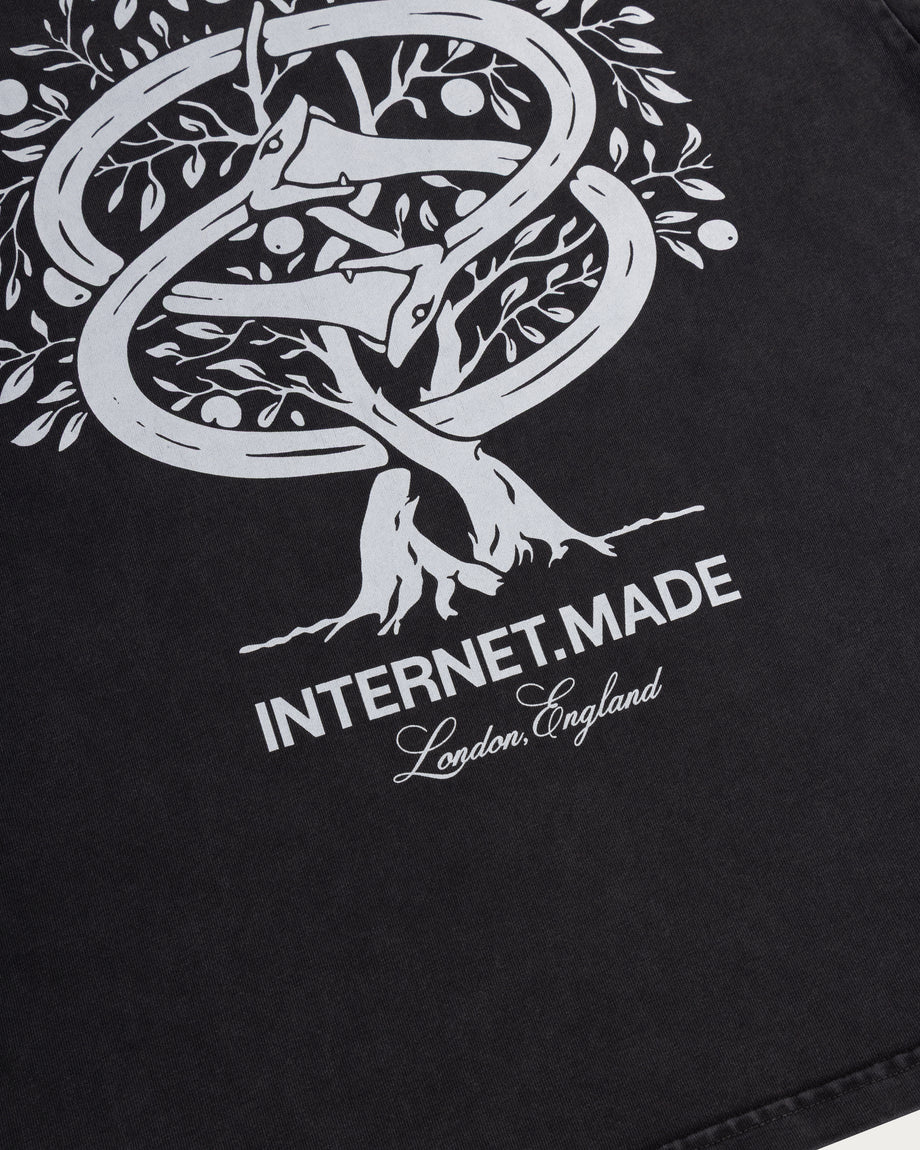 No Snakes Ouroboros T-Shirt / Washed Black