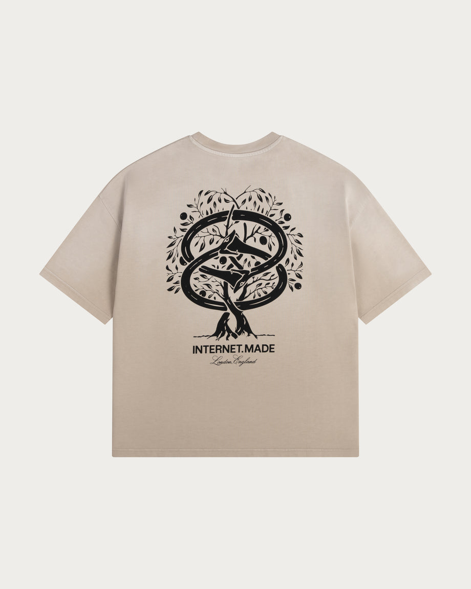 No Snakes Ouroboros T-Shirt / Sun Faded Linen