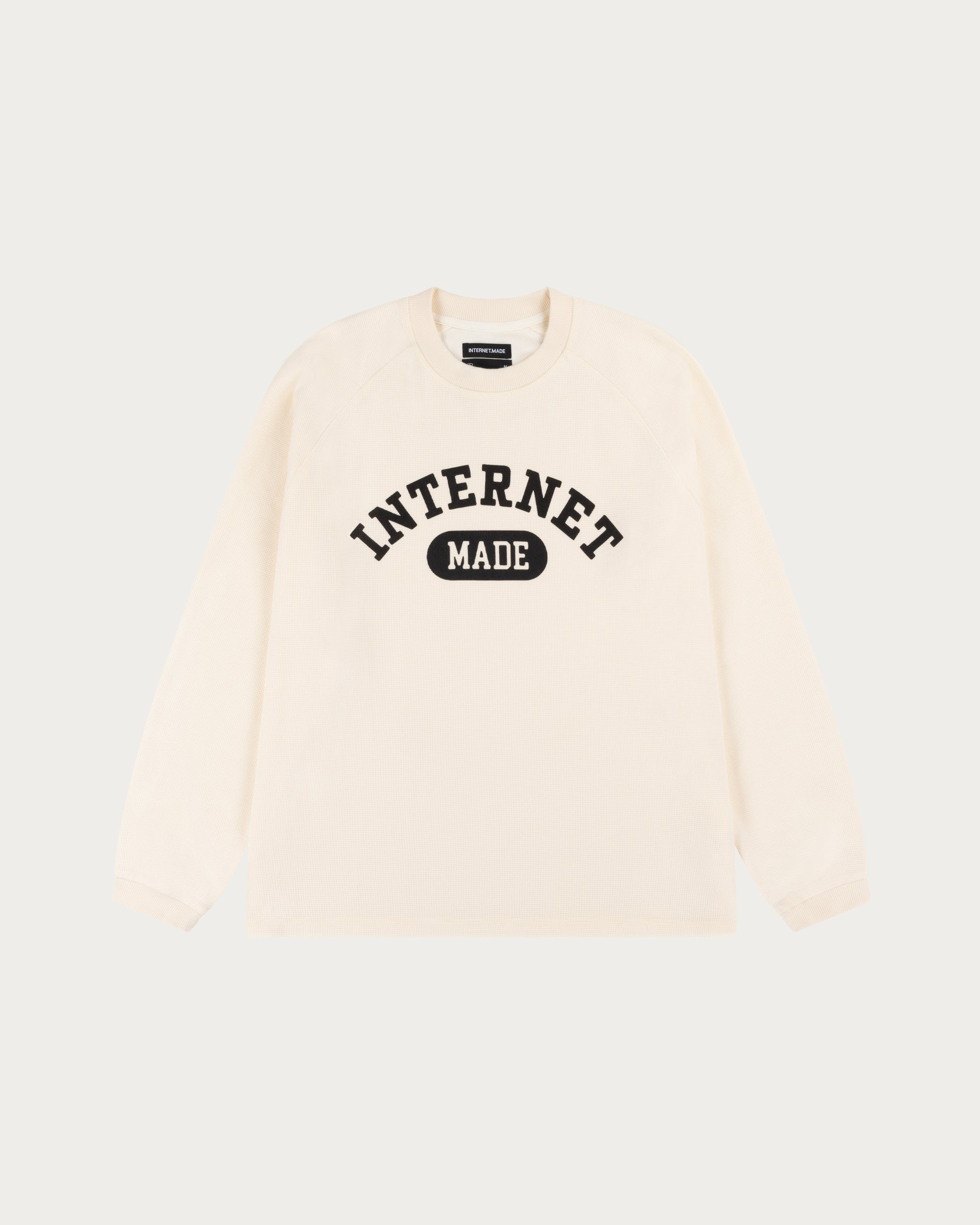 College Waffle Long Sleeve / Vintage White