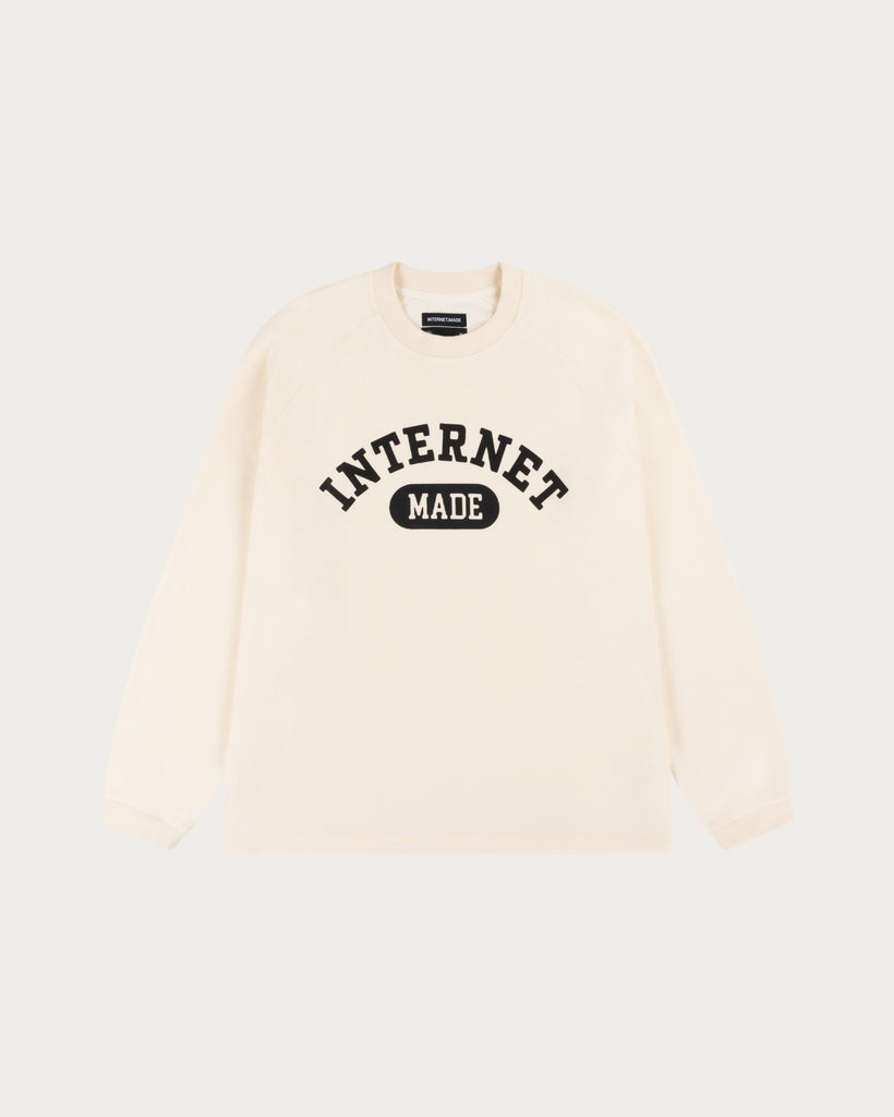 College Waffle Long Sleeve / Vintage White