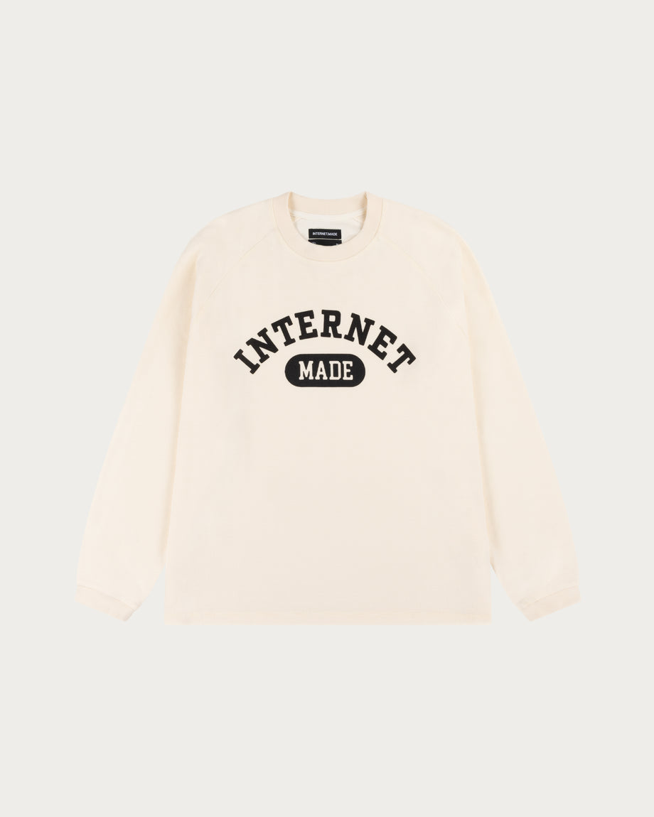College Waffle Long Sleeve / Vintage White