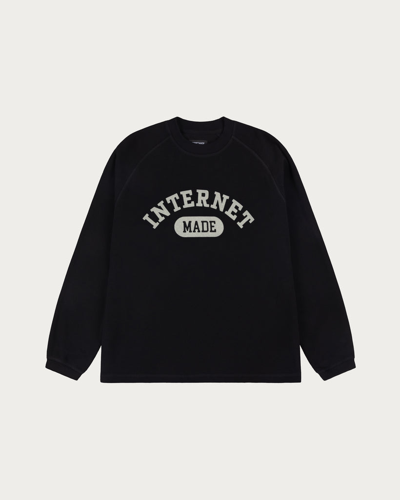 College Waffle Long Sleeve / Black