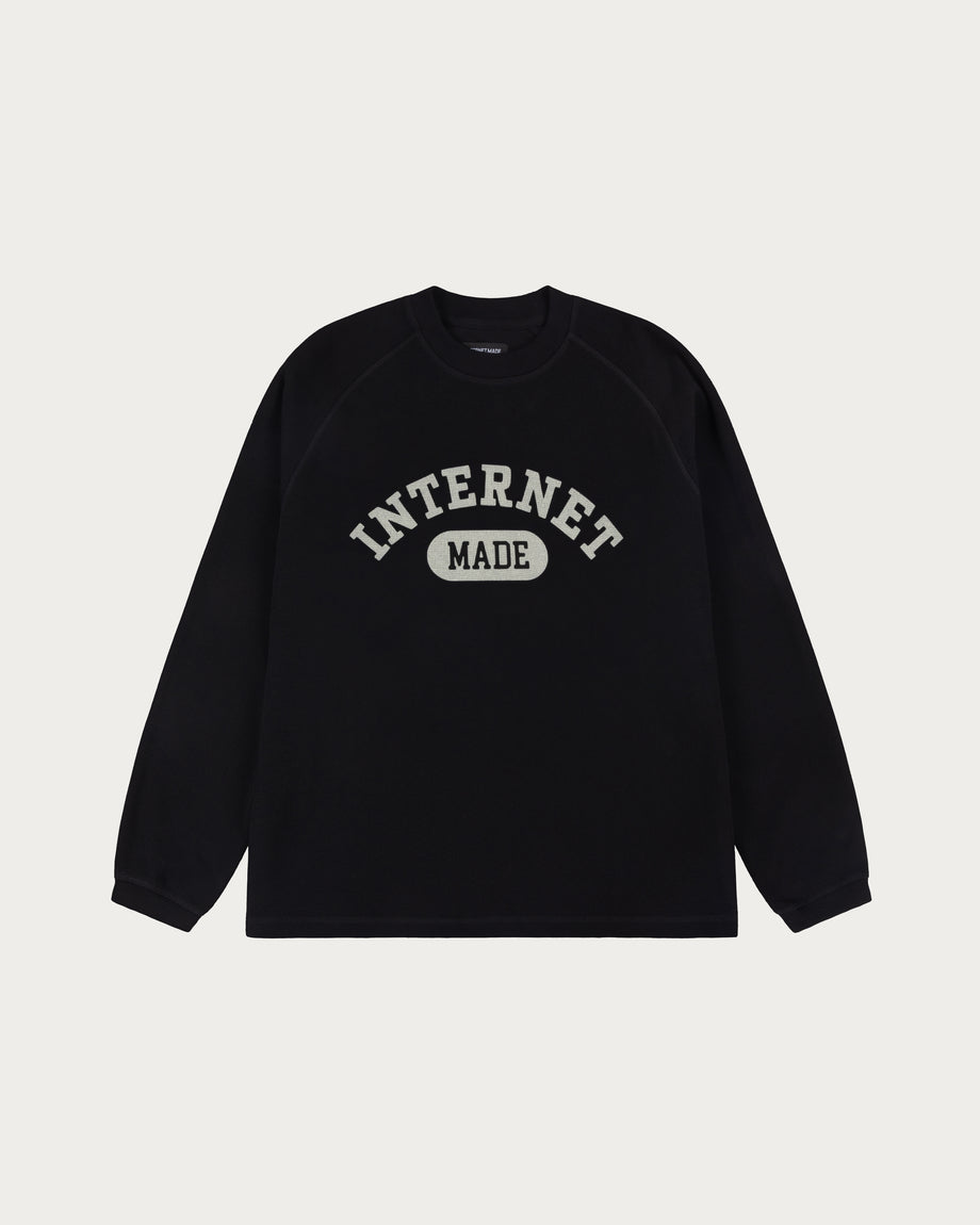 College Waffle Long Sleeve / Black