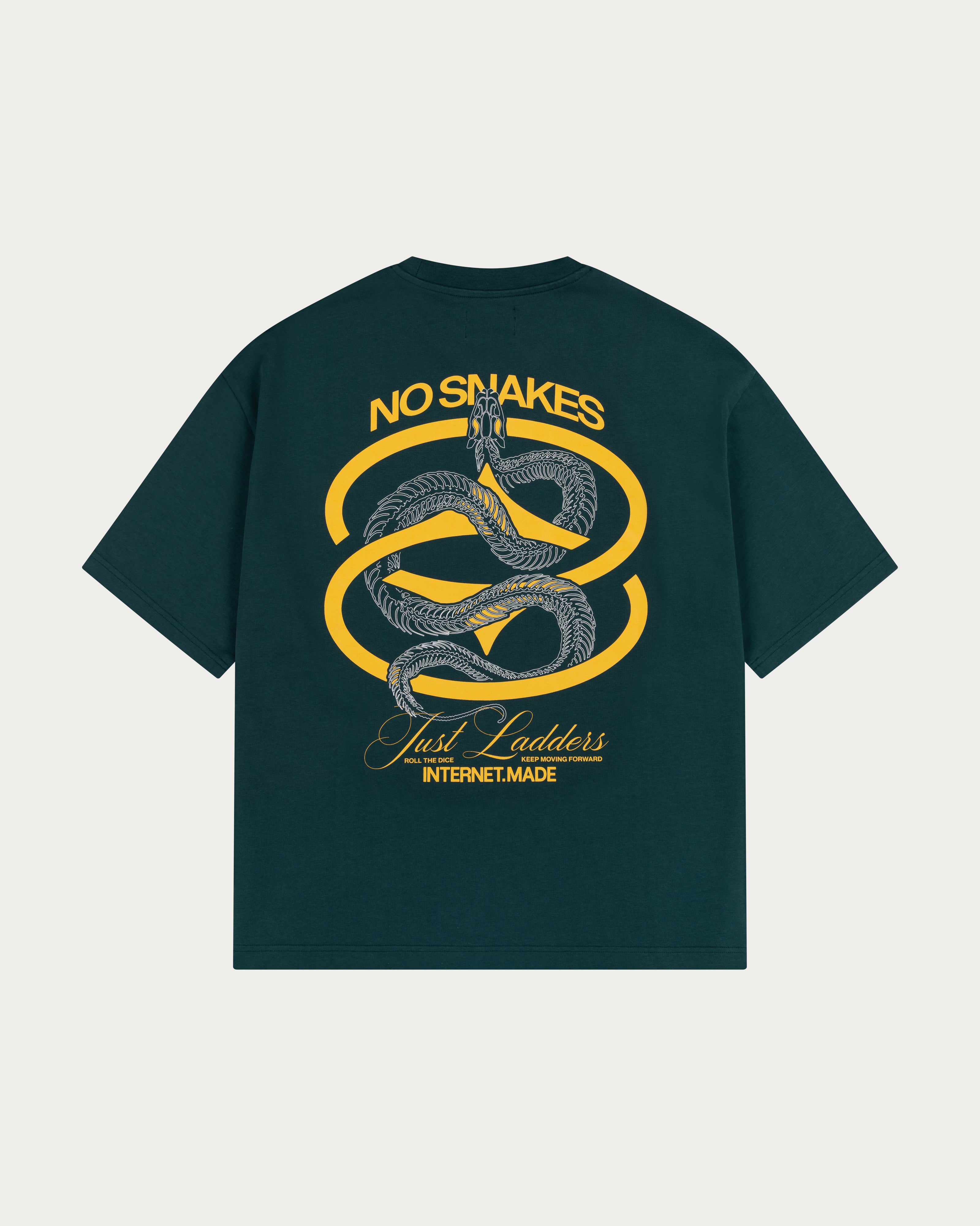 No Snakes Skeleton T-Shirt - Green / Ochre – Internet Made