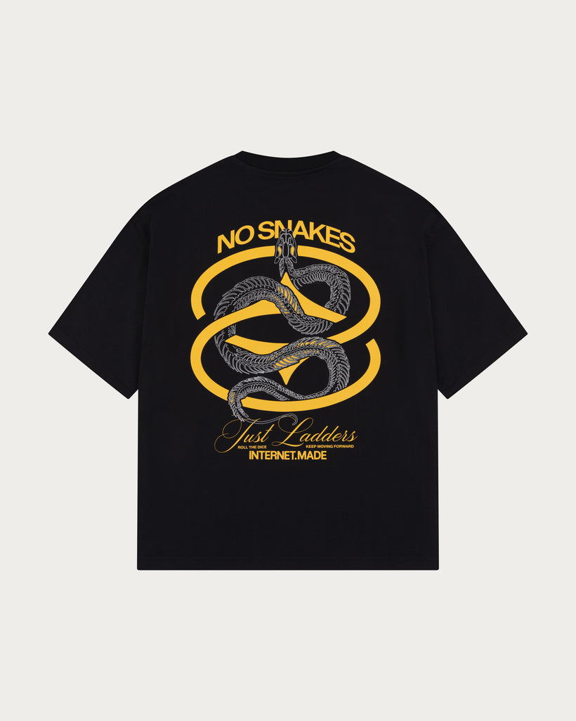 No Snakes Skeleton T-Shirt / Black & Ochre