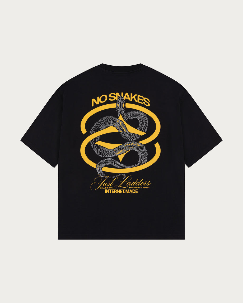 No Snakes Skeleton T-Shirt / Black & Ochre