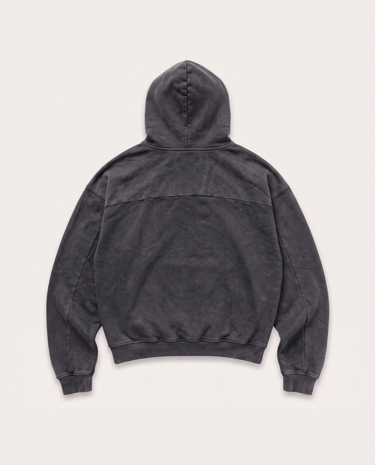 Panel Hoodie / Washed Black